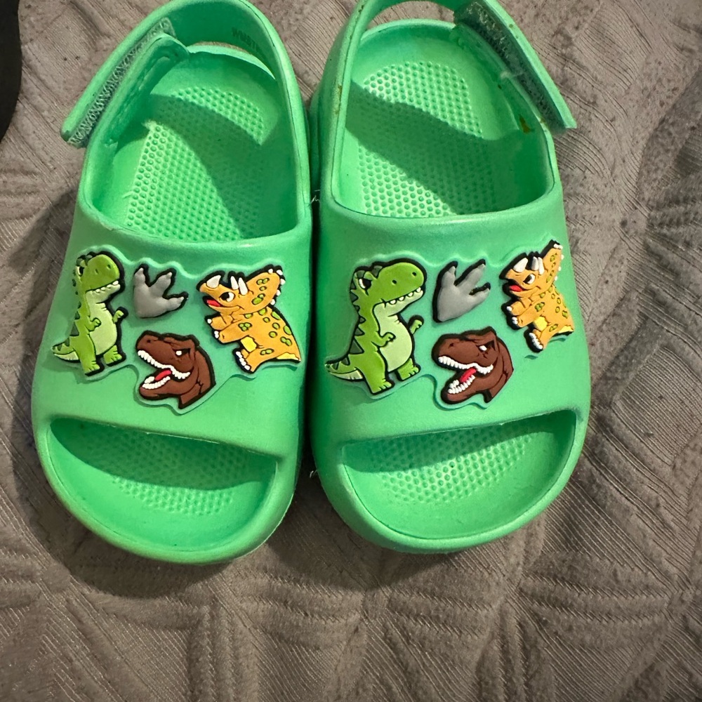 Kids Green Dinosaur Sandals